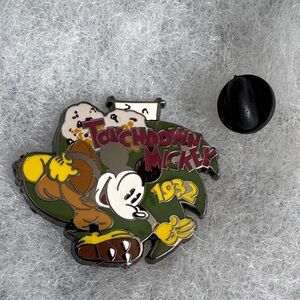 Disney Touchdown Mickey Pin in Green, Yellow, Brown, Red